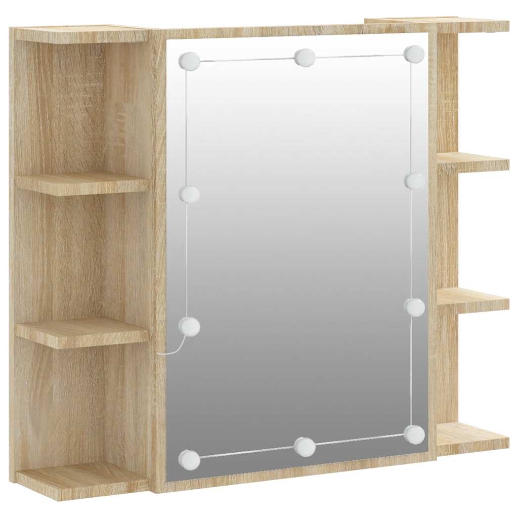 Thumbnail - vidaXL Spiegelschrank mit LED Sonoma-Eiche 70x16,5x60 cm