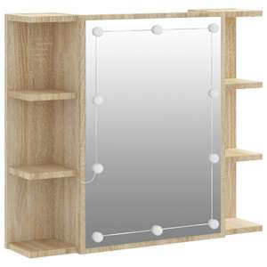 Zrcadlová skříňka s LED dub sonoma 70 x 16,5 x 60 cm - obrázek 2