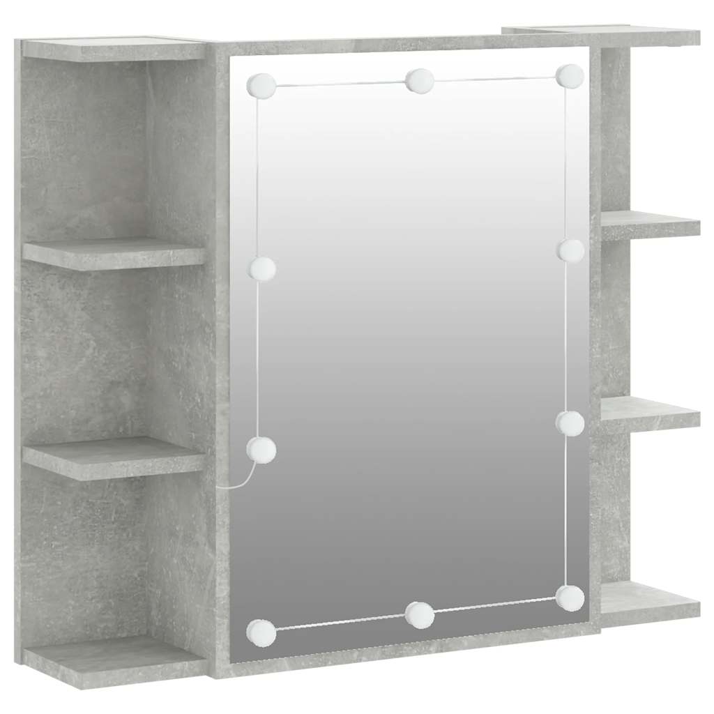 Thumbnail - vidaXL Spiegelschrank mit LED Betongrau 70x16,5x60 cm