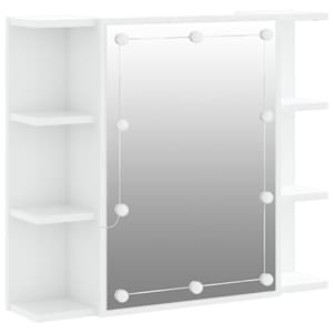 Zrcadlová skříňka s LED bílá s vysokým leskem 70 x 16,5 x 60 cm - obrázek 2