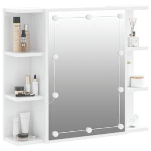 Zrcadlová skříňka s LED bílá s vysokým leskem 70 x 16,5 x 60 cm - obrázek 6