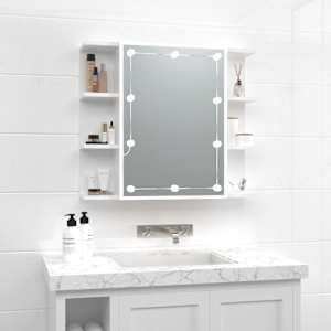 Zrcadlová skříňka s LED bílá s vysokým leskem 70 x 16,5 x 60 cm - obrázek 1