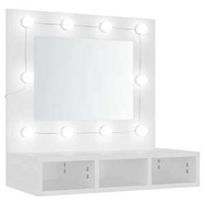 vidaXL peegelkapp LEDiga, valge, 60x31,5x62 cm