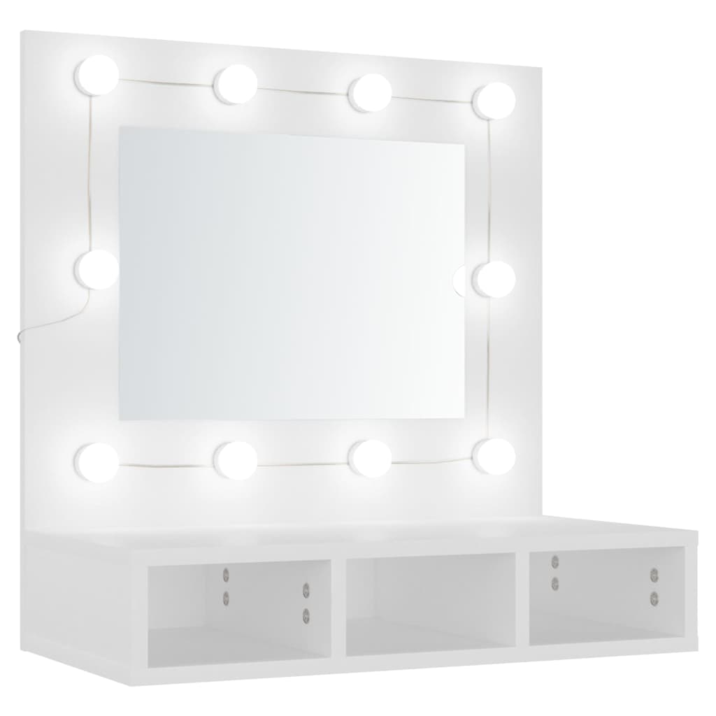vidaXL Zrcadlová skříňka s LED bílá 60 x 31,5 x 62 cm