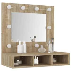 Zrcadlová skříňka s LED dub sonoma 60 x 31,5 x 62 cm - obrázek 12