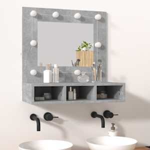 Zrcadlová skříňka s LED betonově šedá 60 x 31,5 x 62 cm - obrázek 14