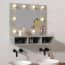  vidaXL betonszürke tükrös szekrény LED-ekkel 60 x 31,5 x 62 cm termék 2. képe