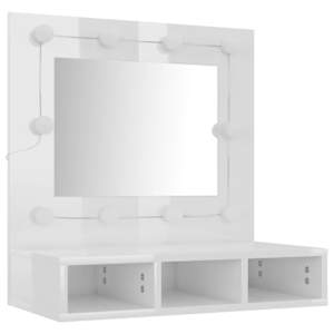 Zrcadlová skříňka s LED bílá s vysokým leskem 60x31,5x62 cm - obrázek 4