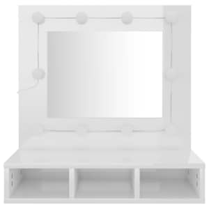 Zrcadlová skříňka s LED bílá s vysokým leskem 60x31,5x62 cm - obrázek 5