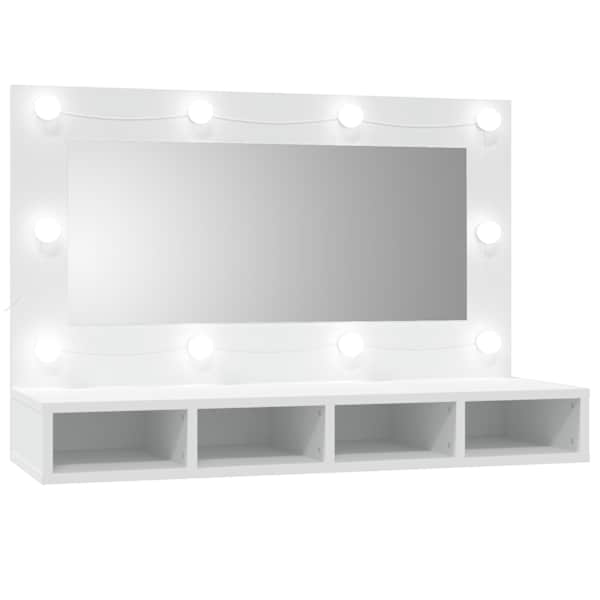 vidaXL peegelkapp LEDiga, valge, 90x31,5x62 cm