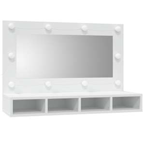 Zrcadlová skříňka s LED bílá 90x31,5x62 cm - obrázek 3