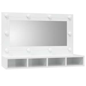 Zrcadlová skříňka s LED bílá s vysokým leskem 90x31,5x62 cm - obrázek 3