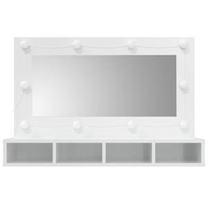 Zrcadlová skříňka s LED bílá s vysokým leskem 90x31,5x62 cm - obrázek 4