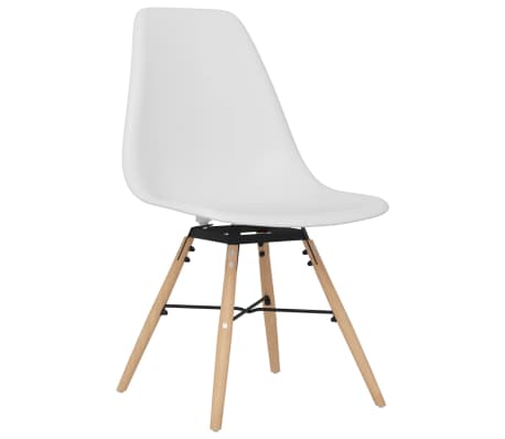 vidaXL Krzesła stołowe, 2 sztuki, białe, PP