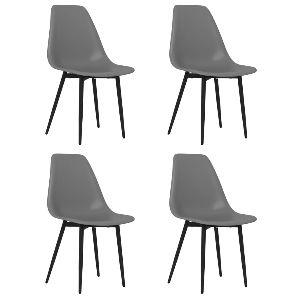 Jídelní židle 4 ks šedé PP