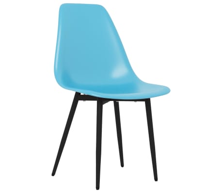 vidaXL Valgomojo kėdės, 4vnt., mėlynos spalvos, PP