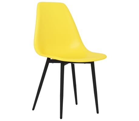 vidaXL Valgomojo kėdės, 2vnt., geltonos spalvos, PP