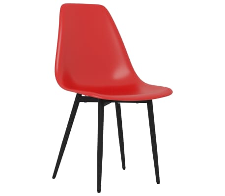 vidaXL Valgomojo kėdės, 4vnt., raudonos spalvos, PP