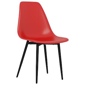 vidaXL Valgomojo kėdės, 4vnt., raudonos spalvos, PP