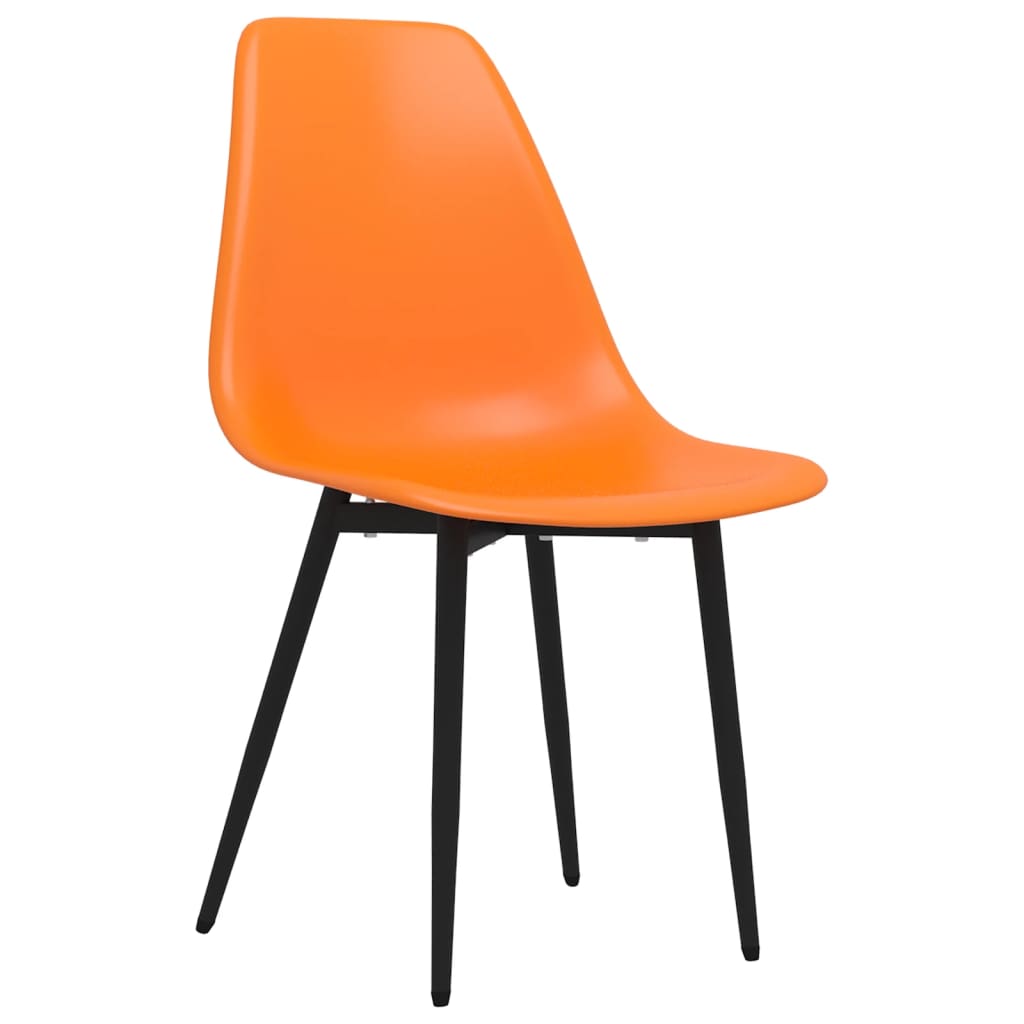 vidaXL Трапезни столове, 2 бр, оранжеви, РР