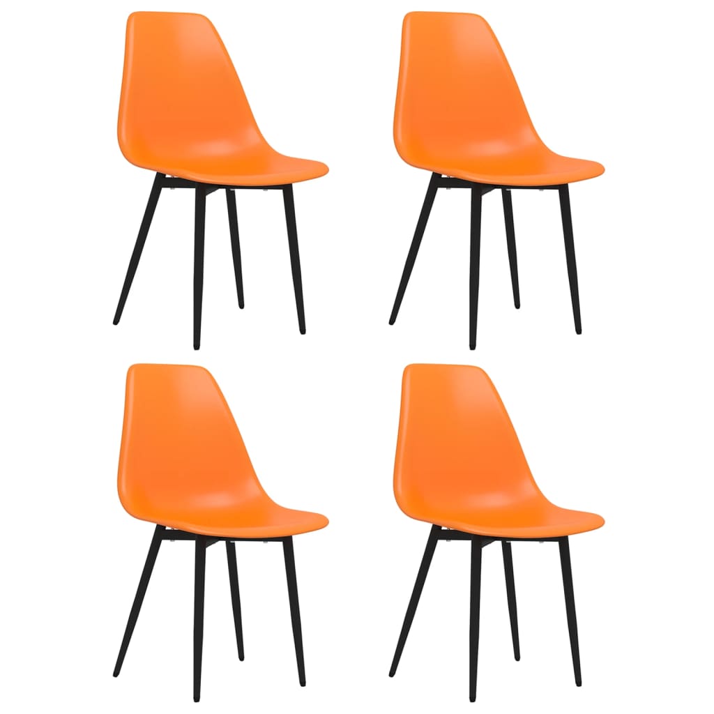 vidaXL JĂ­delnĂ­ Ĺľidle 4 ks oranĹľovĂ© PP