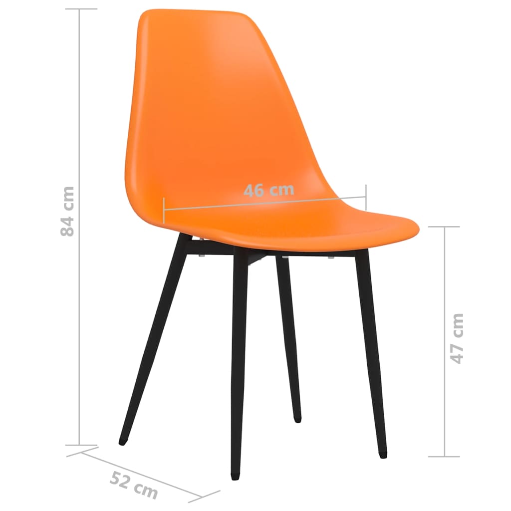 Jídelní židle 4 ks oranžové PP