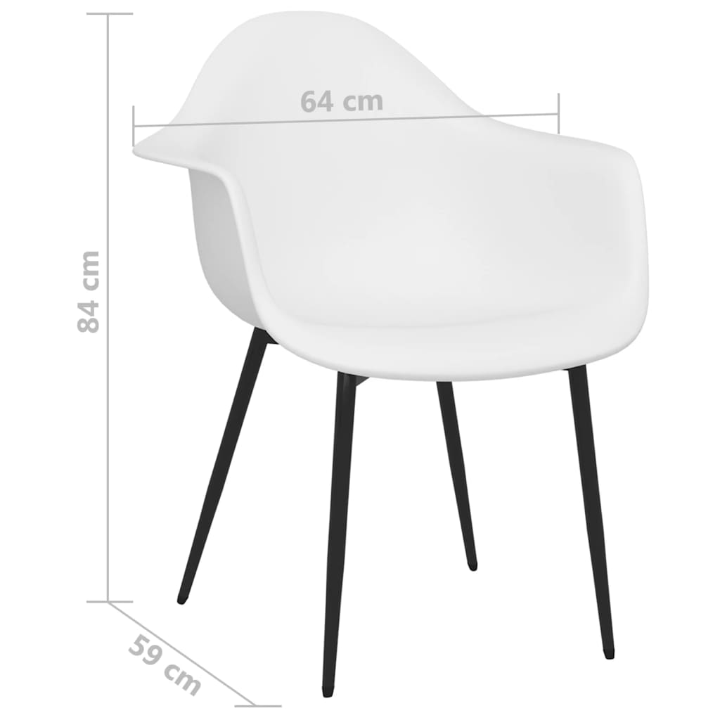 Scaun de masă, alb, PP