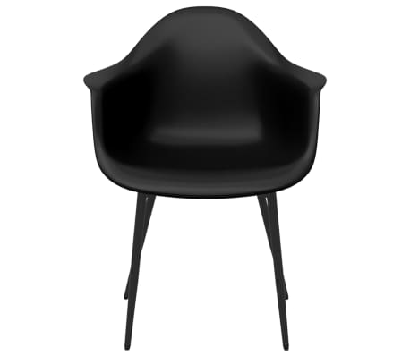 vidaXL Krzesło stołowe, czarne, PP