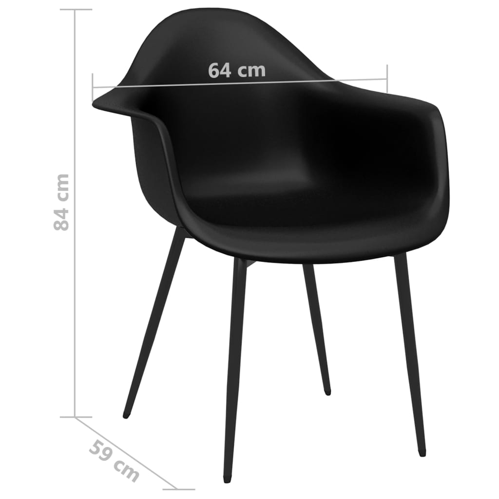 Jedálenské stoličky 4 ks čierne PP