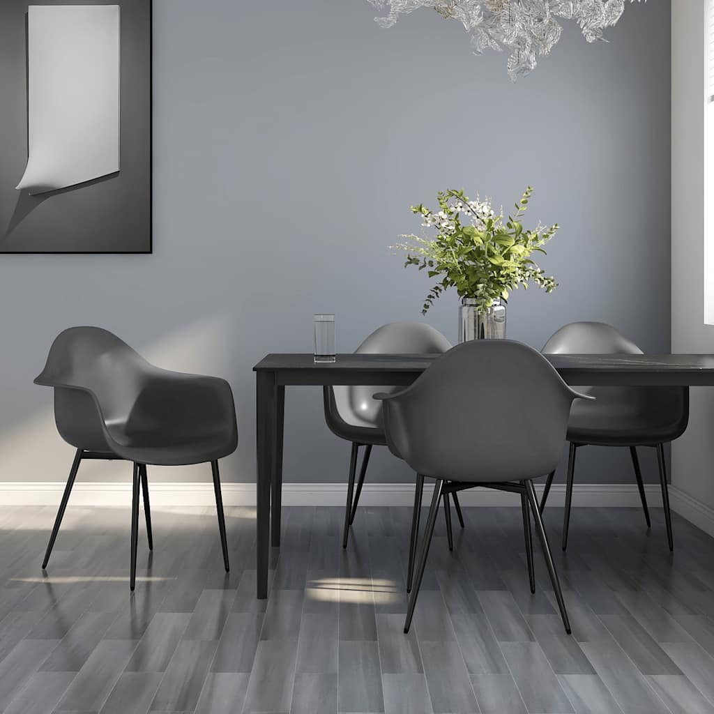 vidaXL Ruokatuolit 4 kpl harmaa PP