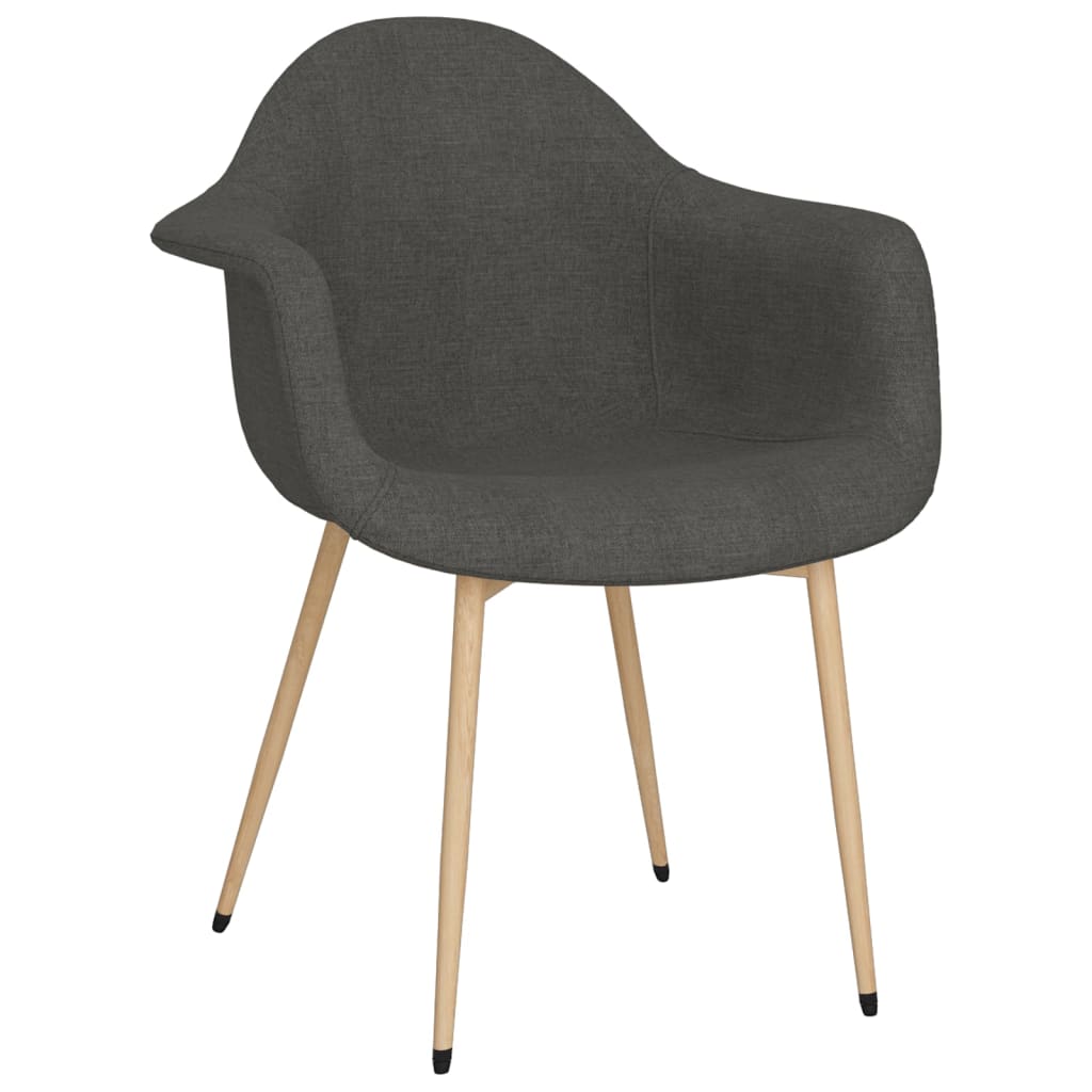 

vidaXL Eetkamerstoelen 2 st stof donkergrijs