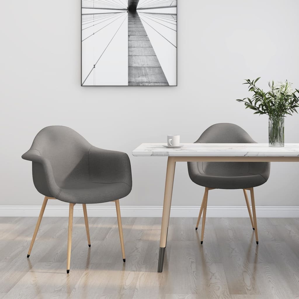 Valgomojo kėdės, 2vnt., šviesiai pilkos spalvos, audinys | Stepinfit