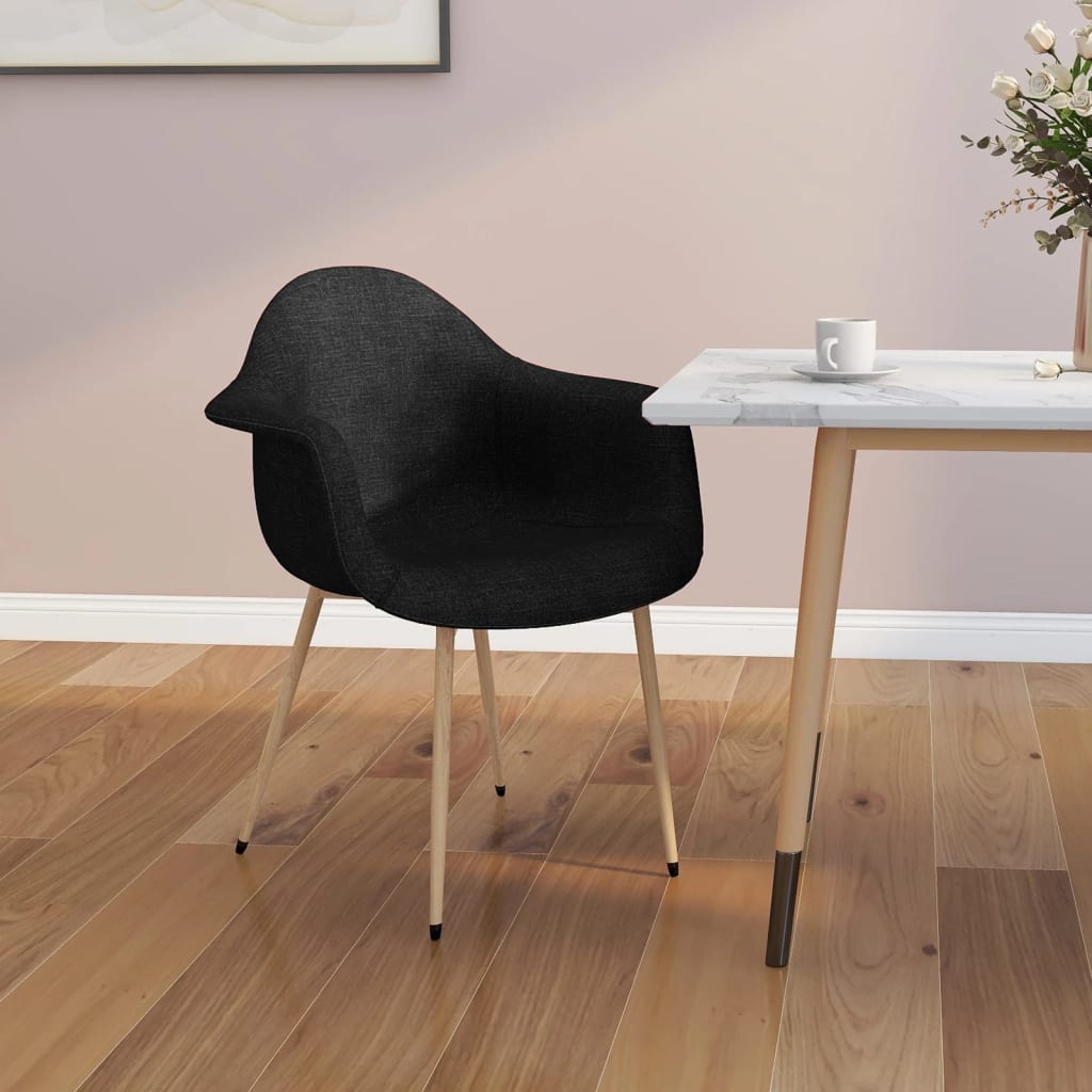 Scaun de masă, negru, material textil