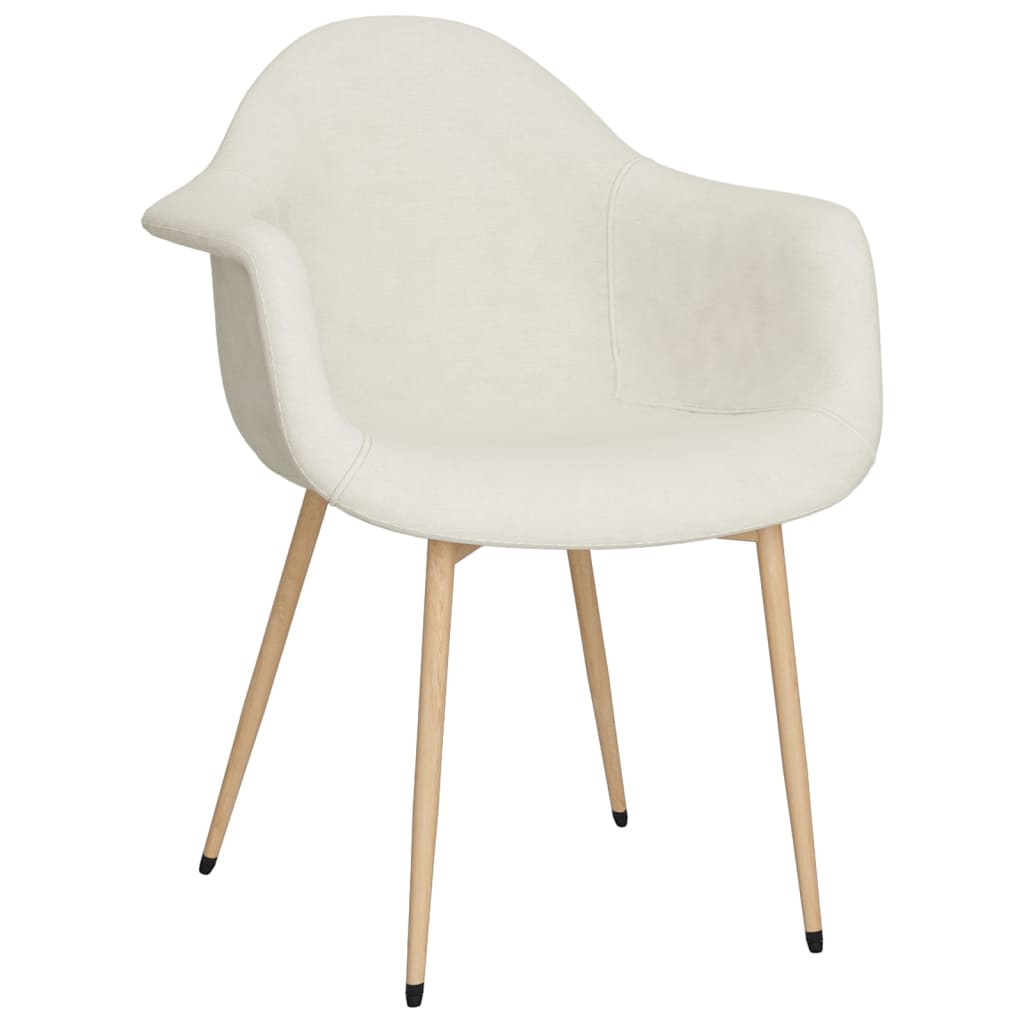 

vidaXL Eetkamerstoelen 2 st stof crèmekleurig