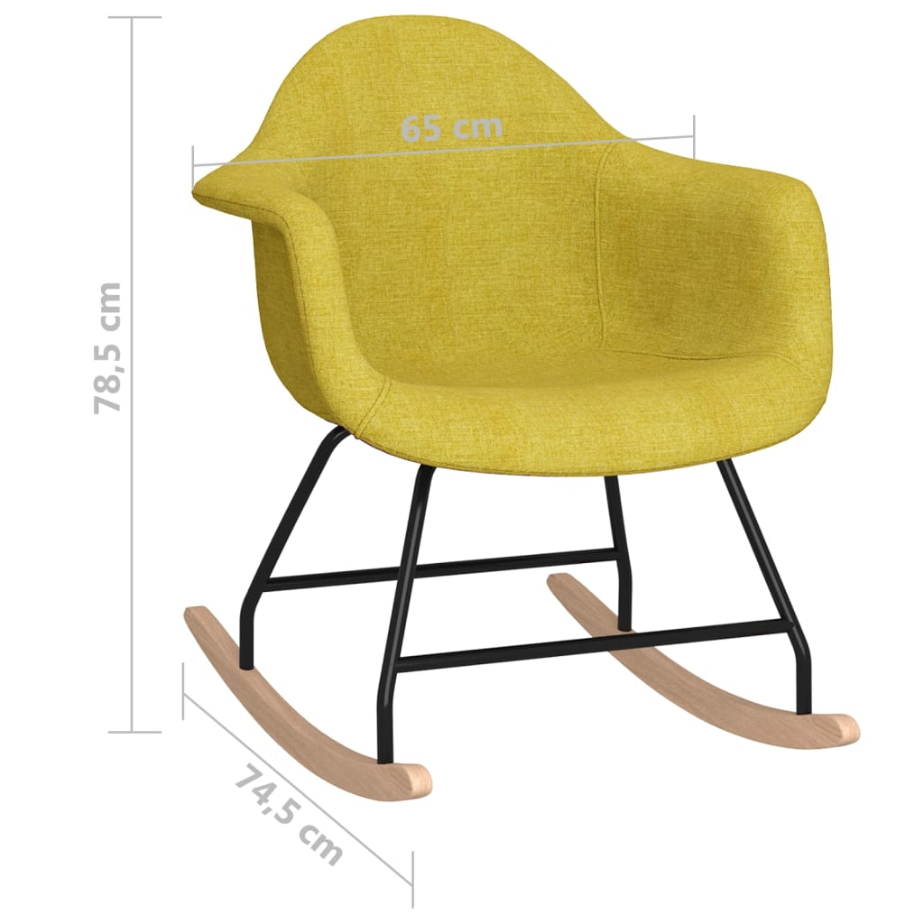 Sedia A Dondolo Verde In Tessuto VidaXL 15 width=274