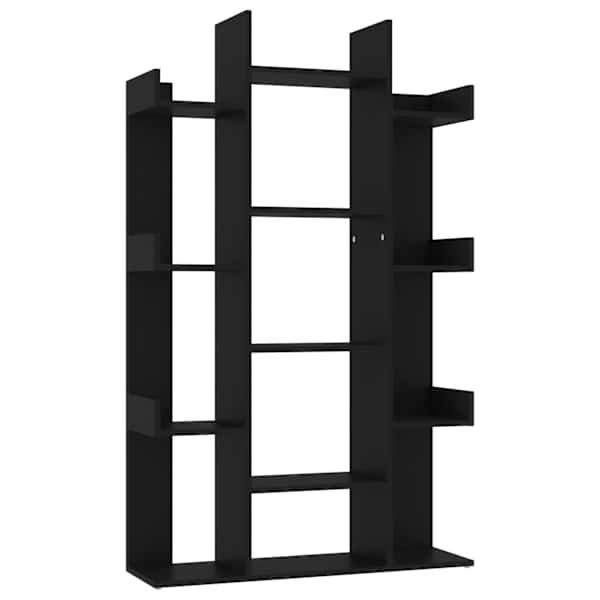 vidaXL raamaturiiul, must, 86x25.5x140 cm, tehispuit