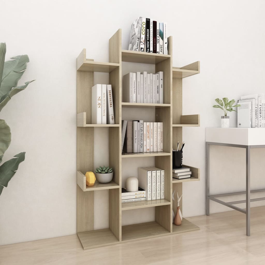 vidaXL Bücherregal Sonoma-Eiche 86x25,5x140 cm Holzwerkstoff