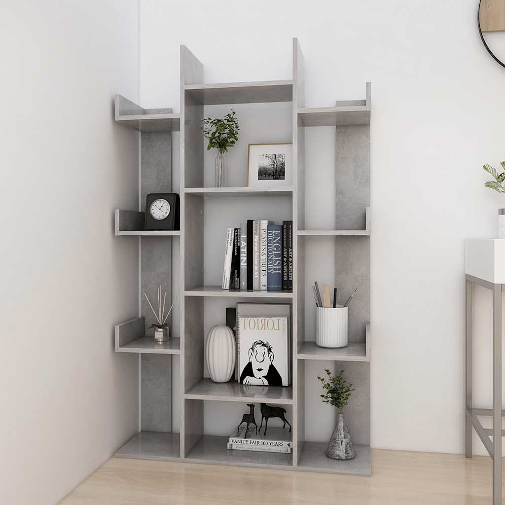 

vidaXL Boekenkast 86x25,5x140 cm spaanplaat betongrijs