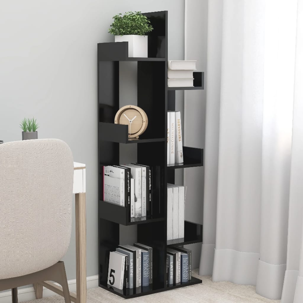 vidaXL Bücherregal Schwarz 48x25,5x140 cm Holzwerkstoff