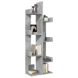 vidaXL Biblioth&egrave;que Gris b&eacute;ton 48x25,5x140 cm Bois d&rsquo;ing&eacute;nierie