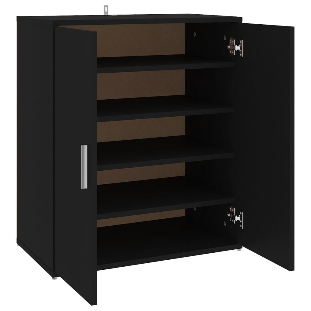 vidaXL Botník černý 60 x 35 x 70 cm kompozitní dřevo
