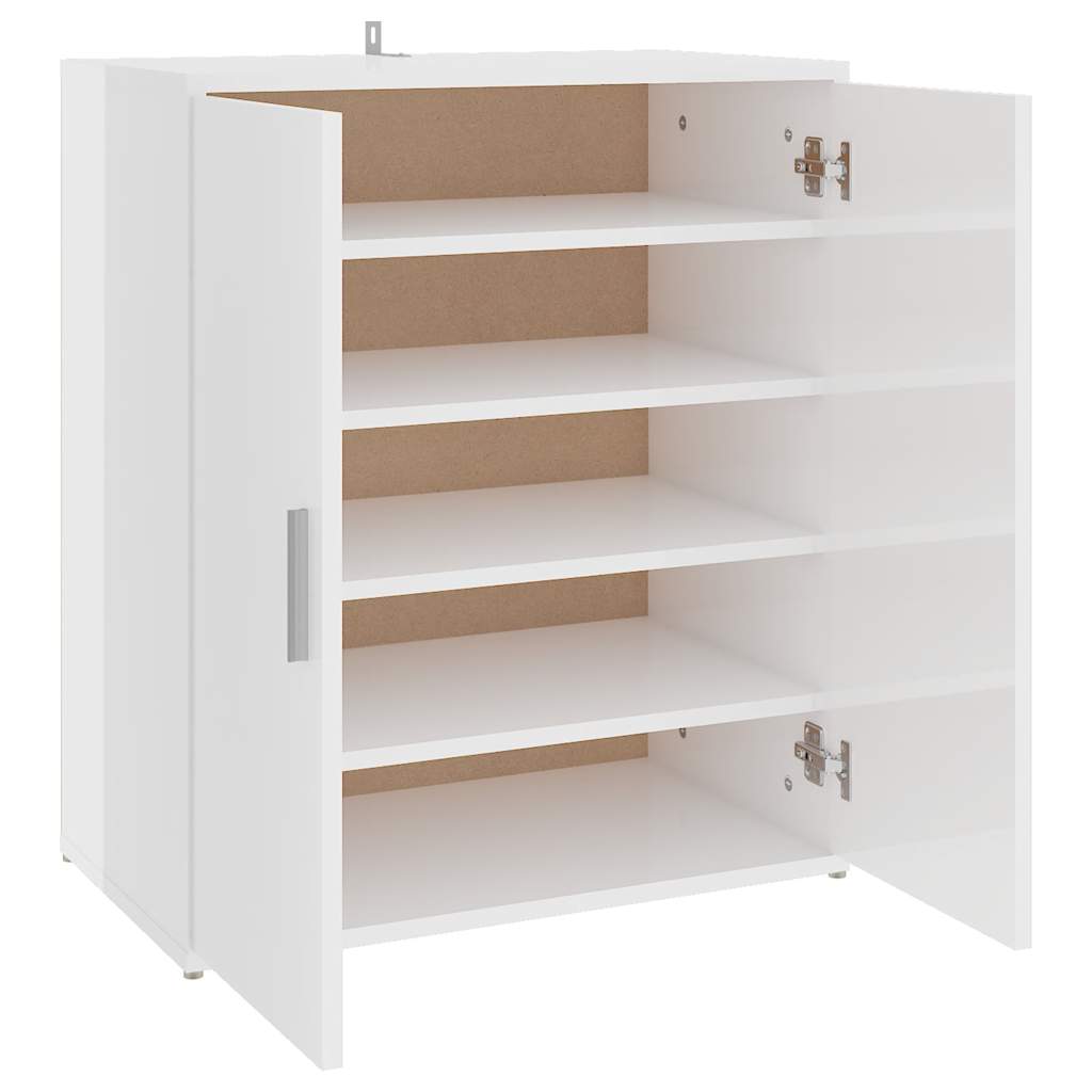 vidaXL Botník bílý s vysokým leskem 60 x 35 x 70 cm kompozitní dřevo