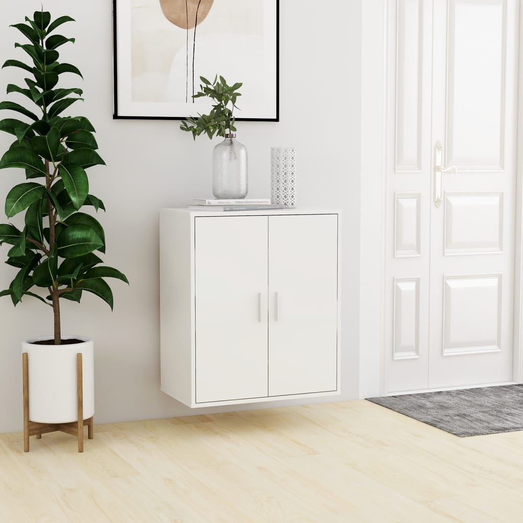 

vidaXL Schoenenkast 60x35x70 cm spaanplaat hoogglans wit