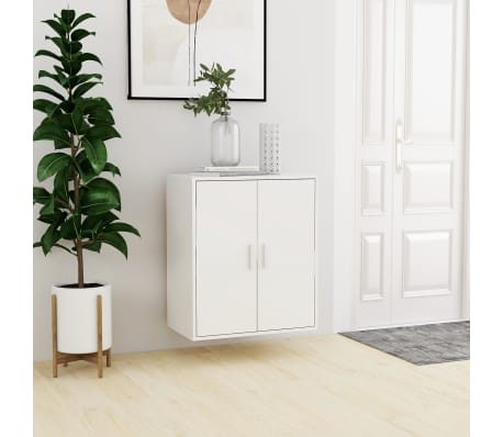 vidaXL Armoire à chaussures Blanc brillant 60x35x70 cm Bois ingénierie