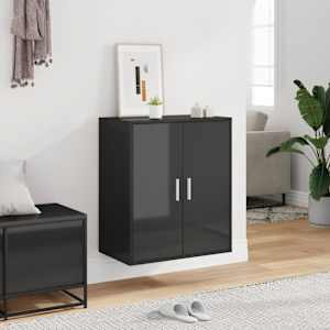 vidaXL Spintelė batams, juodos spalvos, 60x35x70cm, MDP, ypač blizgi