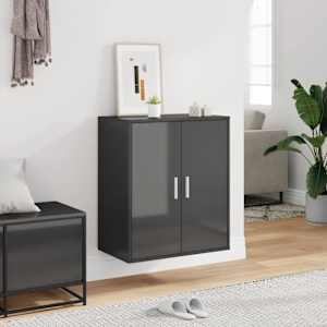 vidaXL Spintelė batams, pilkos spalvos, 60x35x70cm, MDP, ypač blizgi