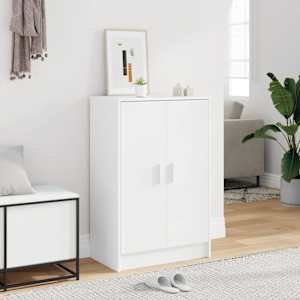 Omara za čevlje bela 60x35x92 cm iverna plošča