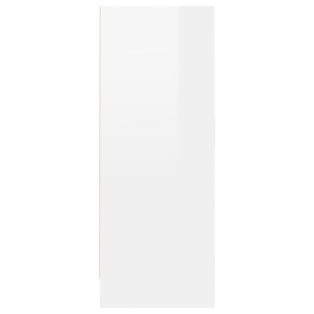magasfényű fehér forgácslap cipősszekrény 60 x 35 x 92 cm