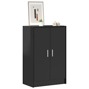 vidaXL Skoskap høyglans svart 60x35x92 cm sponplate
