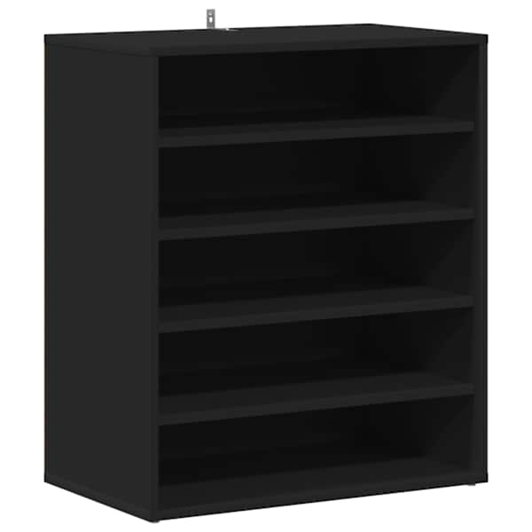 vidaXL kingakapp, k&otilde;rgl&auml;ikega must, 60 x 35 x 70 cm puitlaastplaat